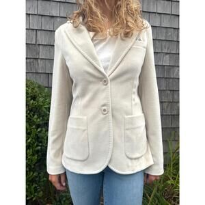 NEW CIRCOLO 1901 velvet slim fit jacket in talc